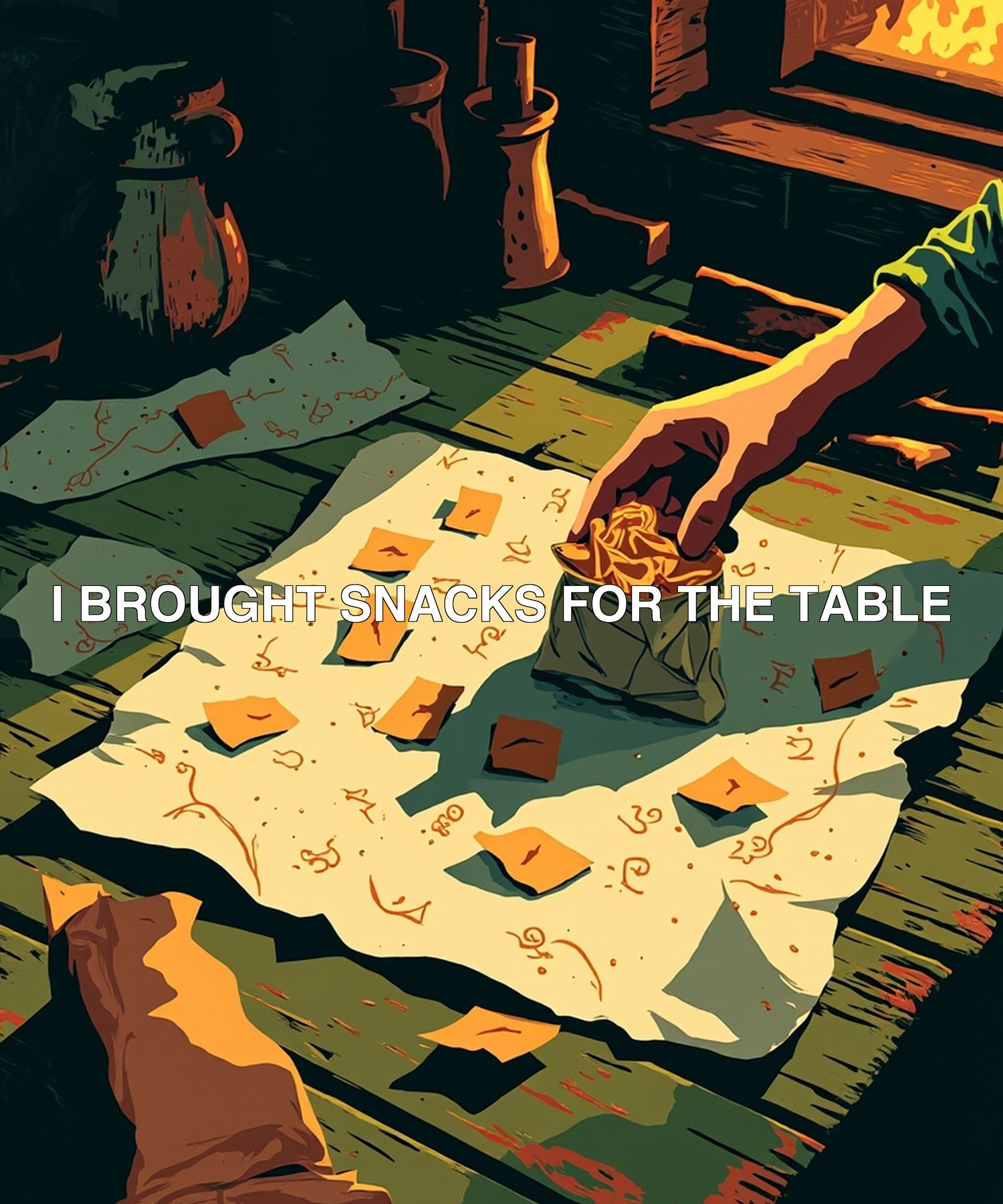 I Brought Snacks For The Table tee - session host gift